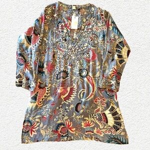 New boho type tunic with embroidery